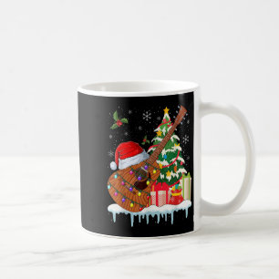Caneca De Café Chapéu de Papai Noel de Guitarra Natal Músicos Gui