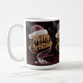 Caneca De Café Chapéu de Papai Noel Fofo & Tipografia