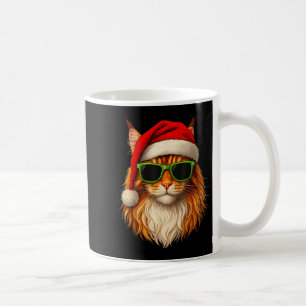 Caneca De Café Chapéu de Papai Noel Meowy Catmas Maine Coon Gato 