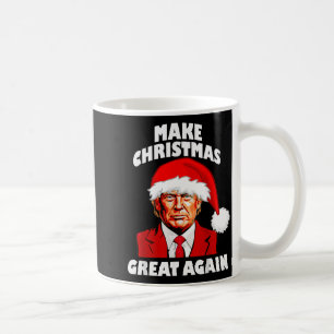 Caneca De Café Chapéu de Papai Noel Trump Engraçado Faça o Natal