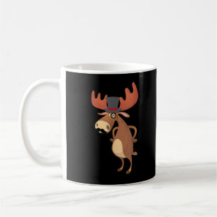 Caneca De Café Chapéu de Renas Engraçado Bigode Amante de Animais