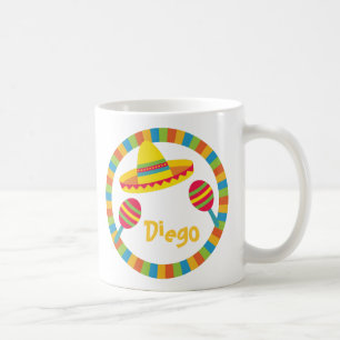 Caneca De Café Chapéu de Sombrero Colorido da Festa com Maracas