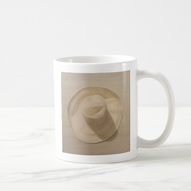 Caneca De Café Chapéu de viagem na mesa empoeirada 2010 (Direita)