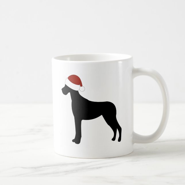 Caneca De Café Chapéu do papai noel de great dane (Direita)