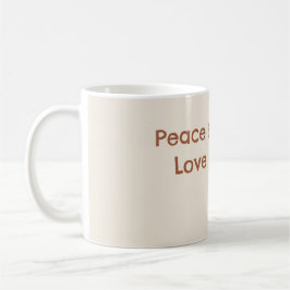 Caneca De Café Chapéu Groovy Paz Amor Flor Creme