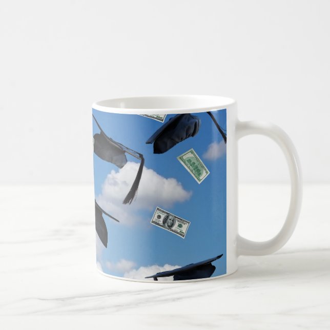 Caneca De Café Chapéus de Formatura e Dinheiro (Direita)
