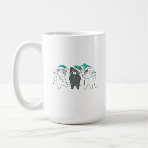 Caneca De Café chapéus festivos, luzes de Natal