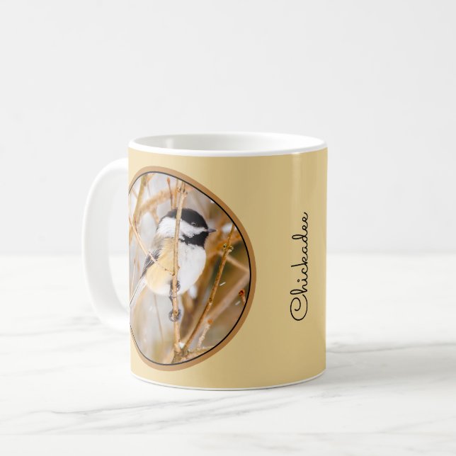 Caneca De Café Chapim-de-cabeça-preta - Fotografia Original (Frente Esquerda)