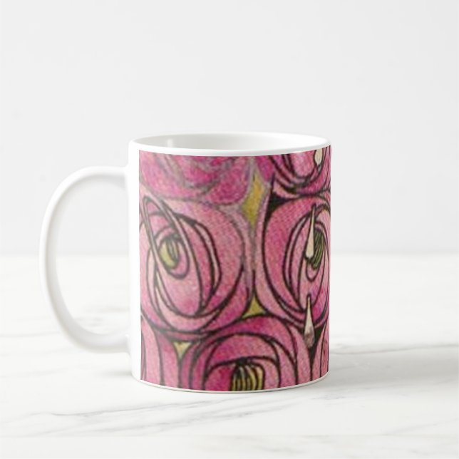 Caneca De Café Charles Rennie Mackintosh - Rosas (Esquerda)