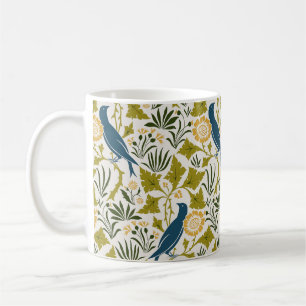 Caneca De Café Charles Voysey Entre as Folhas com Bluebird