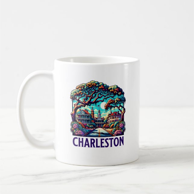 Caneca De Café Charleston Cidade Carolina do Sul EUA (Esquerda)