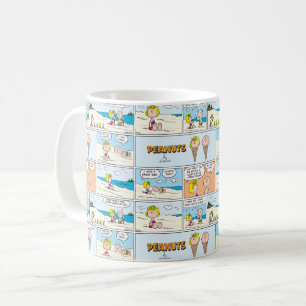 Caneca De Café Charlie Brown & Sally Sorvete Na Praia