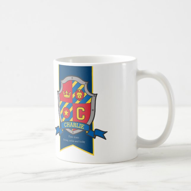 Caneca De Café Charlie knight shield red blue name significa mug (Direita)