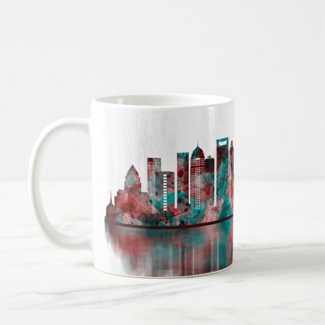 Caneca De Café Charlotte North Carolina Skyline (Esquerda)