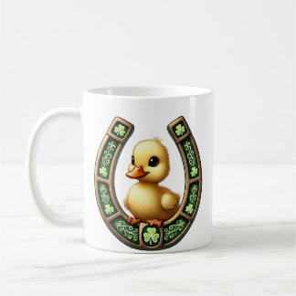 Caneca De Café Charme Celta: Duckling em uma mug ferradura