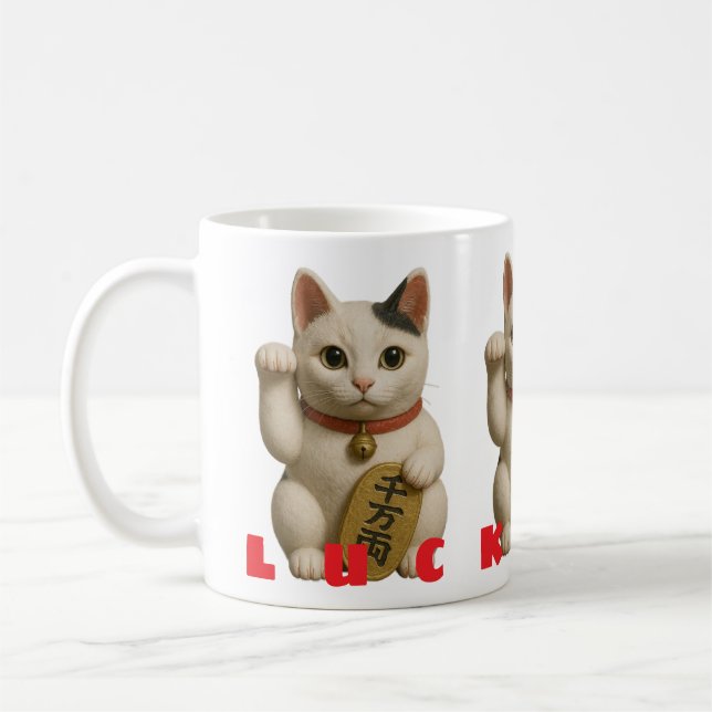 Caneca De Café Charme de Gatos Sortudos Japonês (Esquerda)