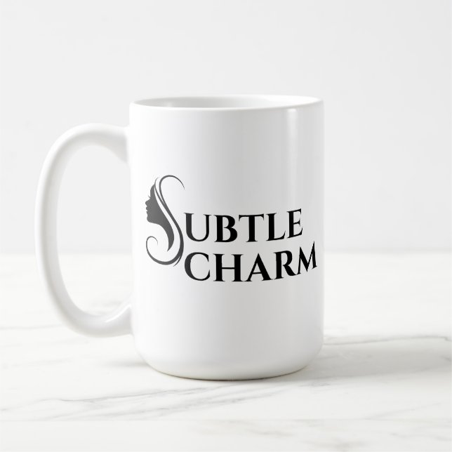 Caneca De Café Charme Sutil Tipografia Feminina Elegante (Esquerda)