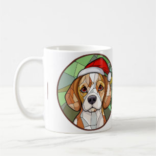 Caneca De Café Charming Canine Cheer: Beagle temeu o Natal