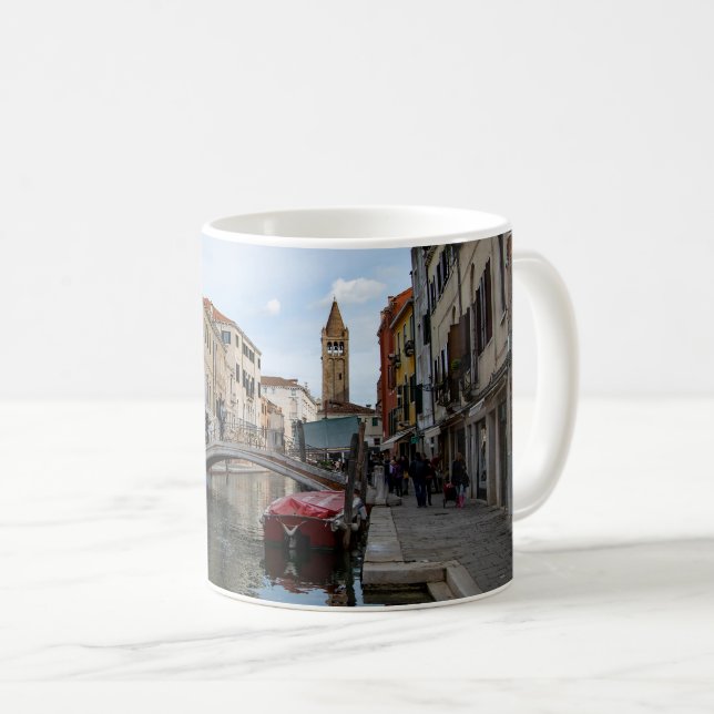 Caneca De Café Charming Cannaregio Canal Venice Italy (Frente Esquerda)