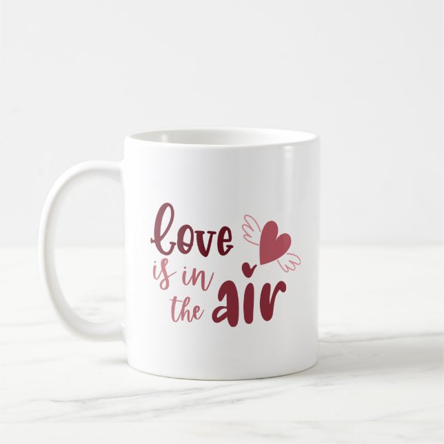 Caneca De Café Charming Simple Love Sweet Hand Flying Heart (Esquerda)