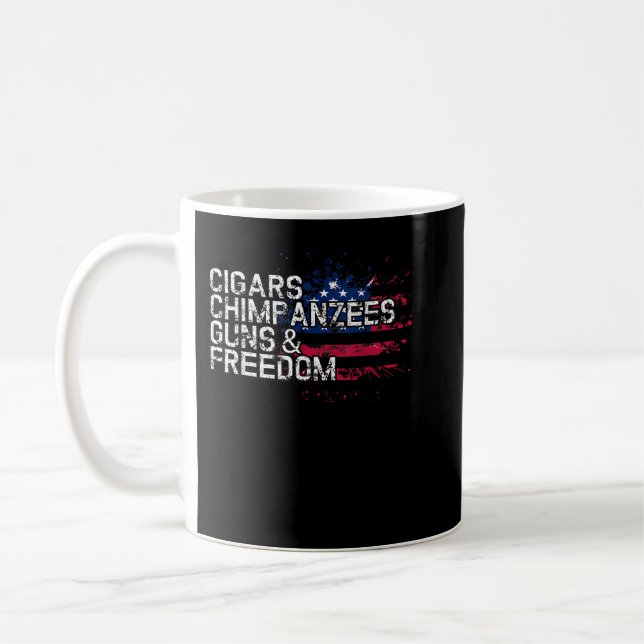 Caneca De Café Charutos ChIMPANZEES Armas e Liberdade (Esquerda)