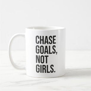 Caneca De Café Chase Metas Não Meninas - Gym, Hustle, Sucesso