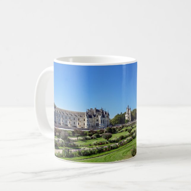 Caneca De Café Chateau de Chenonceau no Vale do Loire - França (Frente Esquerda)