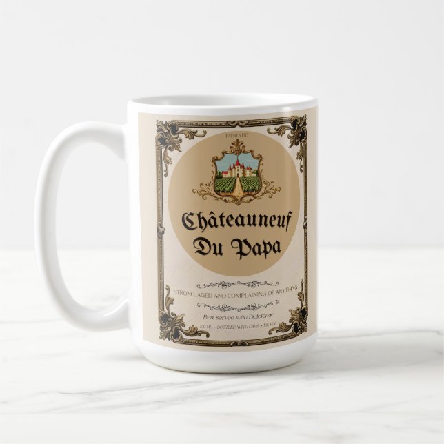 Caneca De Café Châteauneuf du Papa Mug - Pai Engraçado Parody Gif (Esquerda)