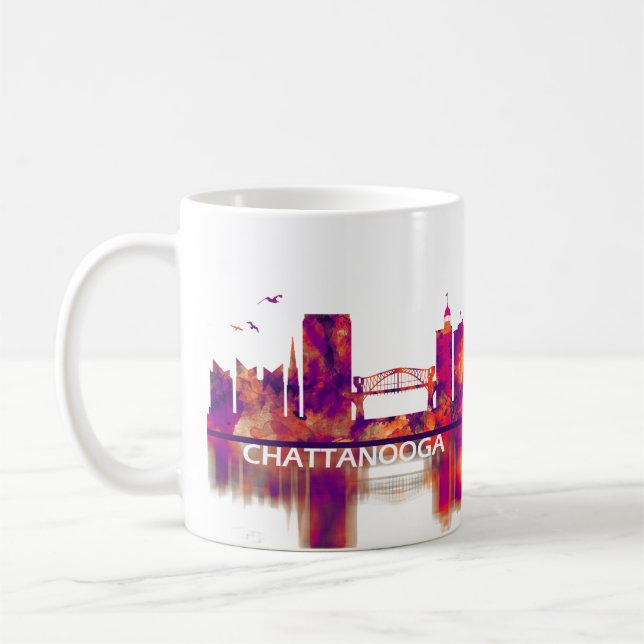 Caneca De Café Chattanooga Tennessee Skyline (Esquerda)