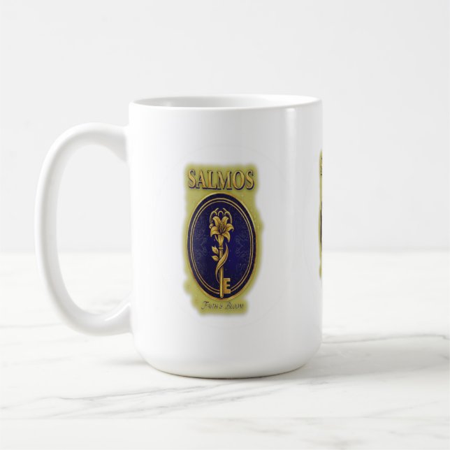 Caneca De Café Chave Dourada Mística & Bloom: Design de Logo Eleg (Esquerda)