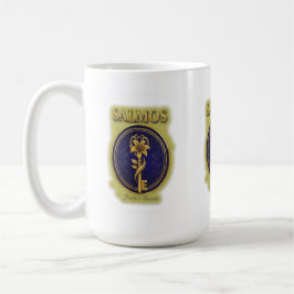 Caneca De Café Chave Dourada Mística & Flor: Design de Logo Elega