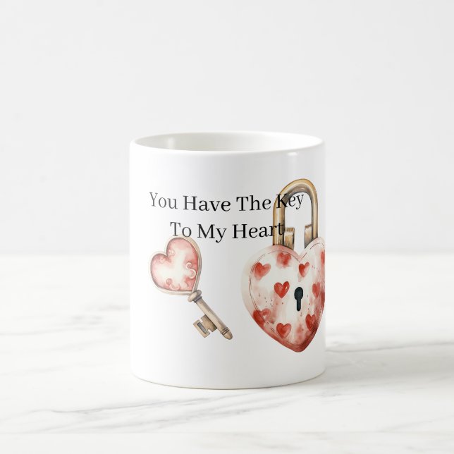 Caneca De Café Chave Para o Meu Coração (Centro)