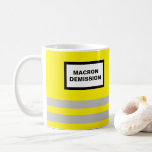 Caneca De Café Chávena Casaco Amarelo Macron Demissão