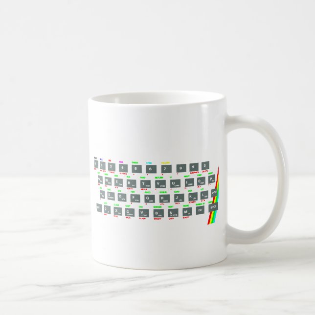 Caneca De Café Chaves de teclado do espectro de Sinclair ZX (Direita)