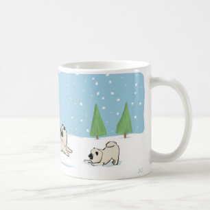 Caneca De Café Chaves na neve   Feriado de inverno de Keeshonden