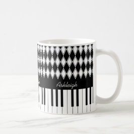 Caneca De Café Chaves personalizadas e diamantes do piano