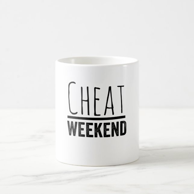 Caneca De Café Cheat Weekend - Engraçados Gym Sayings (Centro)