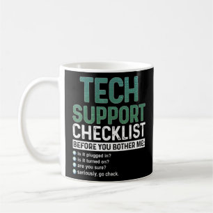 Caneca De Café Checklist do suporte técnico para o programa de Ge