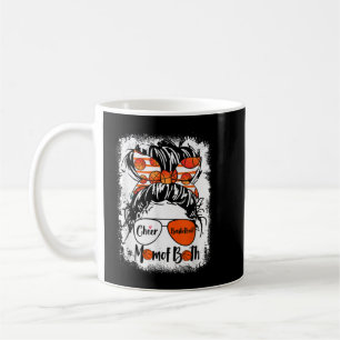 Caneca De Café Cheer Basketball Mom Of Both Messy Bun Hair Glasse