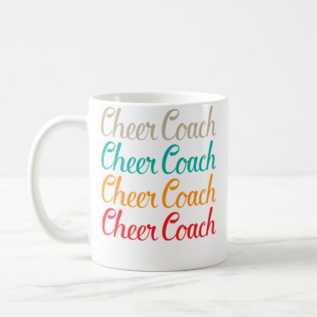 Caneca De Café Cheer Coach Typography For Cheerleading Co (Esquerda)