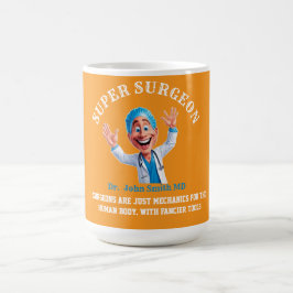 Caneca De Café Cheerful Surgeon Cartoon Art for Medical Heroes
