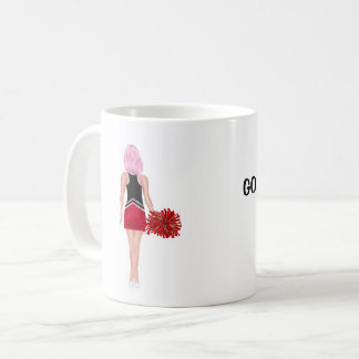 Caneca De Café Cheerleader personalizado com cabelo cor-de-rosa M