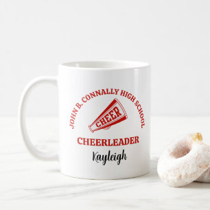 Caneca De Café Cheerleader Personalizado do Ensino Médio Vermelho