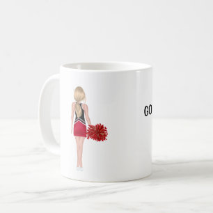 Caneca De Café Cheerleader Vermelho e Preto Personalizado
