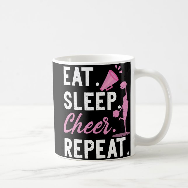 Caneca De Café Cheerleading Dance Cheerleader Girls Eat Sleep Che (Direita)