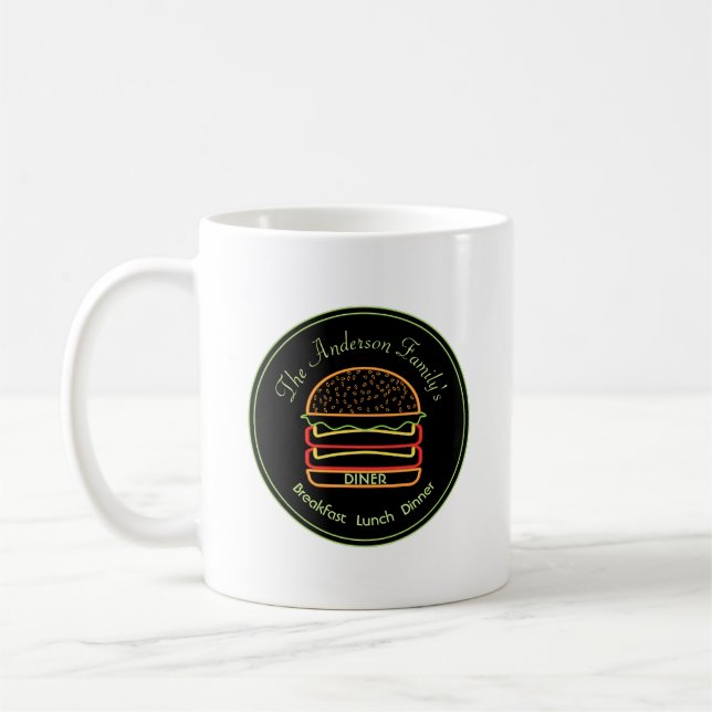 Caneca de Café Cheeseburger do Restaurante da Famí (Esquerda)