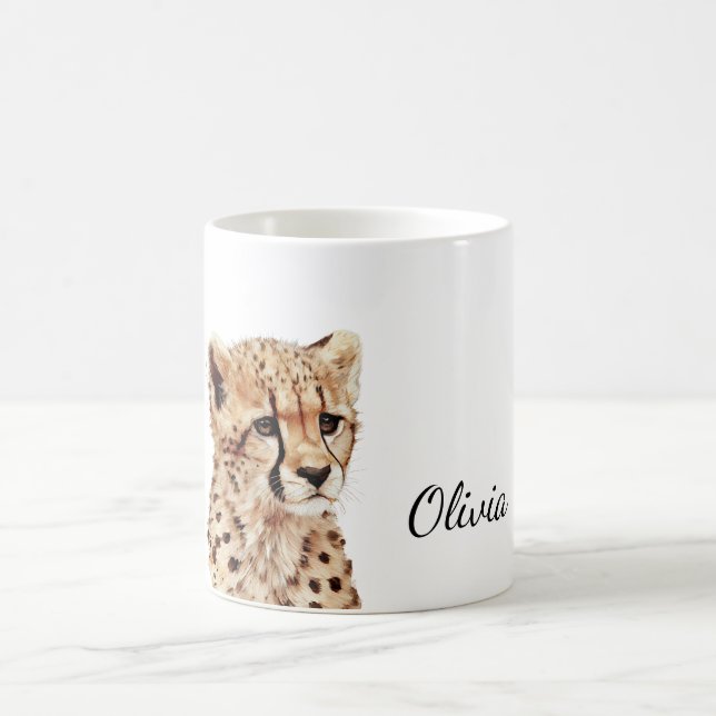 Caneca De Café Cheetah Face Personalizada (Centro)