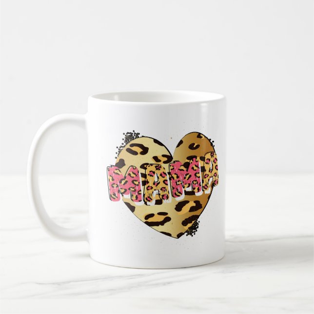 Caneca De Café Cheetah Heart Mama (Esquerda)