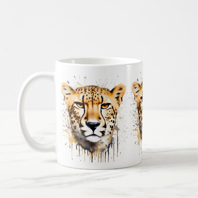 Caneca De Café Cheetah Portrait (Esquerda)