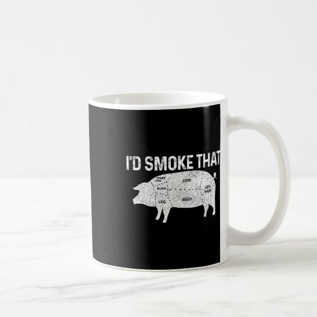Caneca De Café Chef Açougueiro Churrasco Eu Fumaria Esse Porco Ca (Direita)